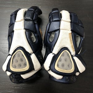 Blue Used Player's Maverik Lacrosse Gloves 12"