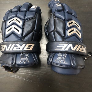 Blue Used Brine Lacrosse Gloves 13"