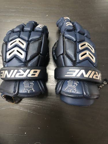 Blue Used Brine Lacrosse Gloves 13"