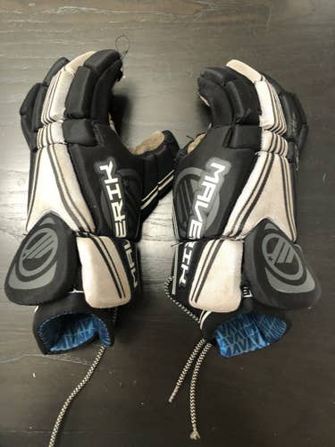 Black Used Player's Maverik Lacrosse Gloves 13"
