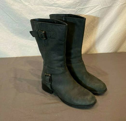 Cole Haan N-ike Air Leora Gray Leather Engineer-Style Boots US Women's 6.5 GREAT
