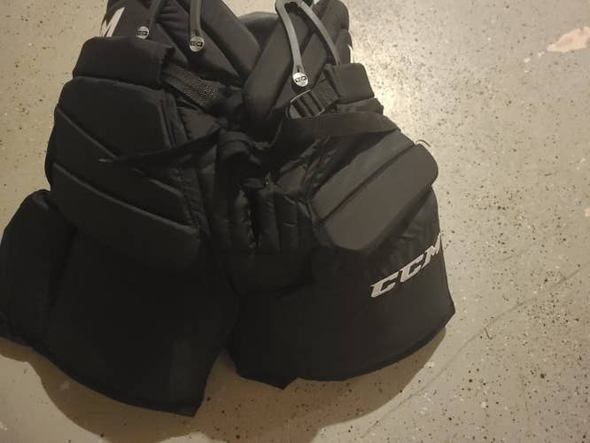 Black Senior Used Large CCM Premier R1.9 Hockey Goalie Pants "ALMOST NEW"