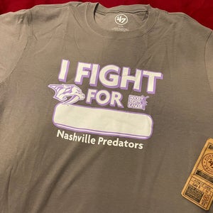 NHL Nashville Predators '47 Brand Hockey Fights Cancer "I Fight For" T-Shirt Size XL * NEW