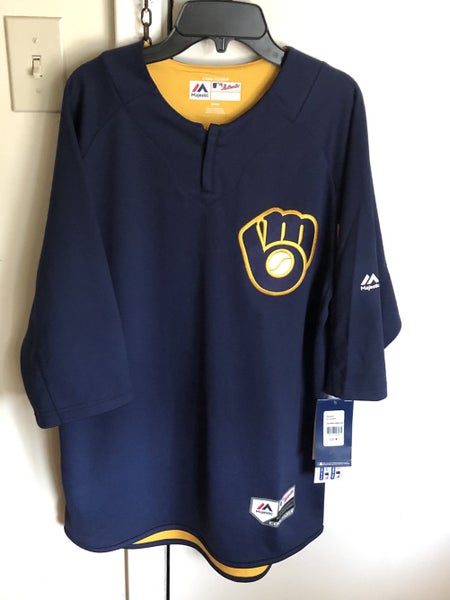 Milwaukee Brewers Majestic Men’s MLB BP Jersey M