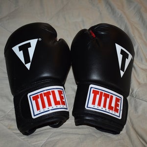 TITLE Classic Boxing Synthetic Leather Gloves, Black/Red