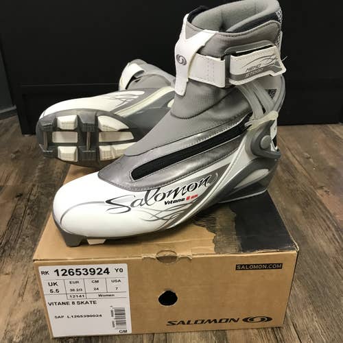 Skate Size 7.0 (EUR 38 2/3) New Salomon Vitane 8 Pilot Skate Cross Country Ski Boots