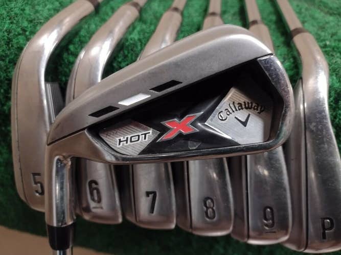 Callaway X-Hot N14 Golf Iron Set 4-PW Steel Shaft Uniflex Left Handed LH