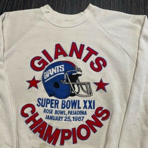 New York Giants Sweatshirt Mens Medium White Vintage 80s SB 21 NFL Football USA