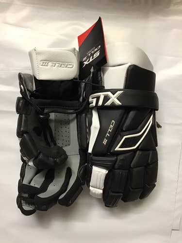 Black New Player's STX 13" Cell III Lacrosse Gloves