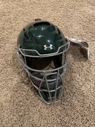 NEW Under Armour Converge Catcher’s Helmet - Adult/Dark Green