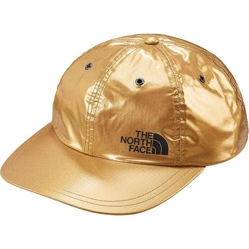 Supreme X The North Face 6 Panel Metallic Gold Adjustable Cap Hat SS18 New