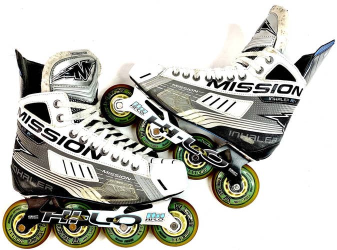 Mission Inhaler AC4 Senior Inline Hockey Skates Size 7.5D (Men 9 US Shoe/ 10.5 Women