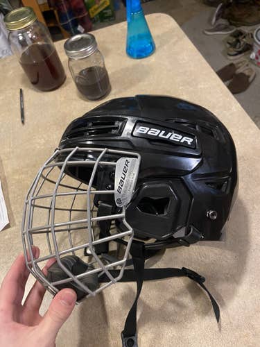 Black Used Medium Bauer Helmet
