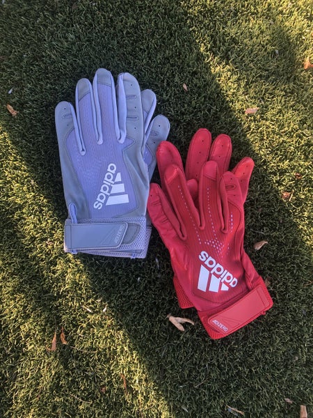 Red (LG) Gray (XL) Adidas Batting Gloves