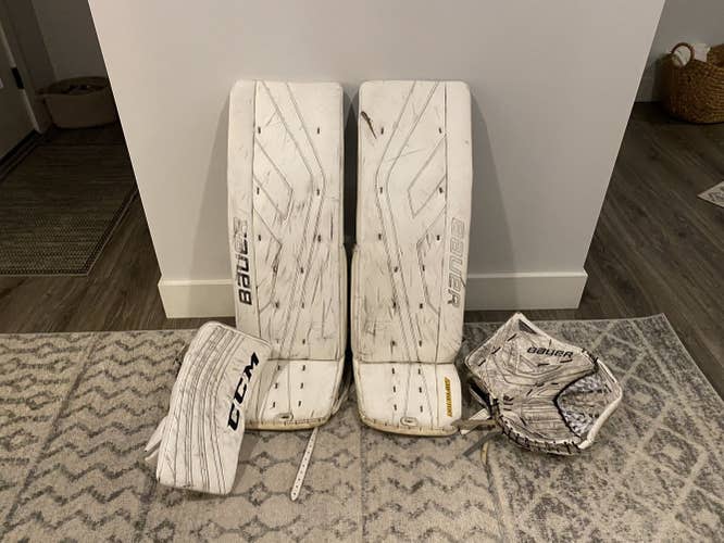 White Senior 36+2 Regular Bauer Supreme NXG TotalOne Pro Goalie Full Set