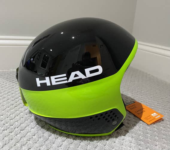 New HEAD Stivot Race Helmet FIS Legal Carbon Black Small, tags attached