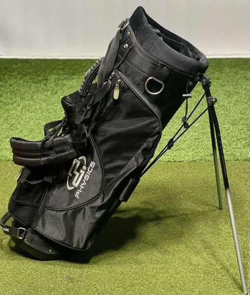 Physics Golf Dual Double Strap Stand Carry Bag Black 7-Way Divider #2256