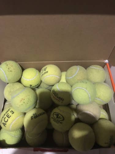 30 Assorted Brands Tennis Balls (Wilson, Gamma, Penn, Athletic Brand, YONEX, Dunlop)