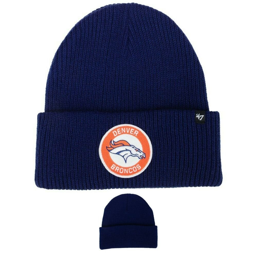 NFL Denver Broncos Winter Knit Hat, NEW (Navy Blue Beanie)