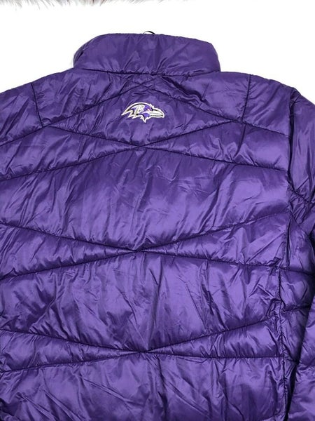 Baltimore Ravens NFL Packable Puffer Jacket w Bag, Purple, Big & Tall Men  5XL