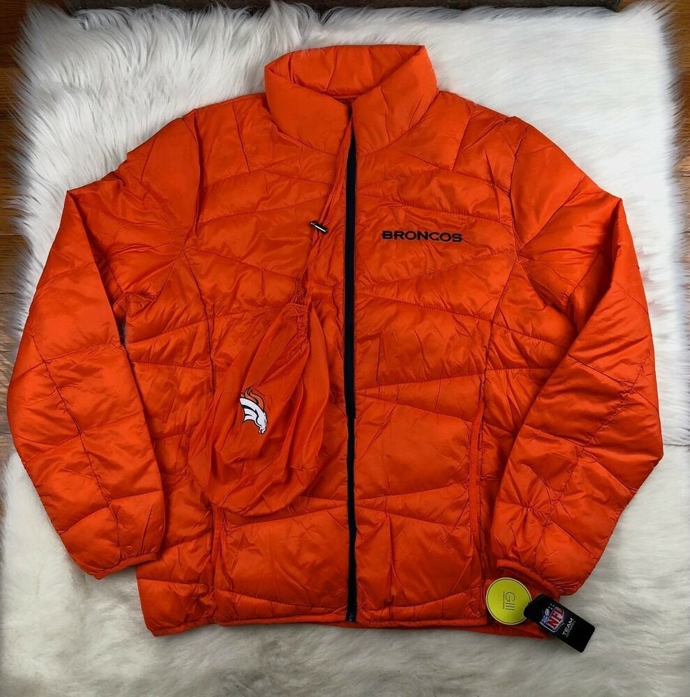 Denver Broncos CUSTOM Puffer Down Jacket -  Worldwide Shipping