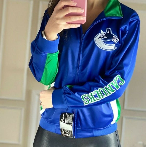 Vancouver Canucks NHL Full Zip Embroidered Track Jacket Youth L (14/16)  Women XS