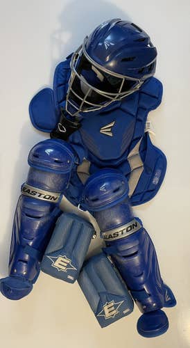 Used Easton Game Time Catcher's Set +Used Easton Knee Saver+New EvoShield Catchers Mask Throat Guard