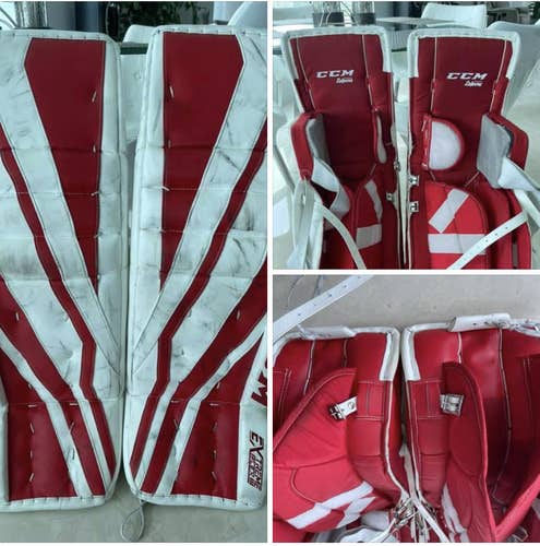 Red Used Senior 33+2 CCM Extreme Flex lll Goalie Leg Pads
