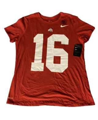 NWT Nike Ohio State Buckeyes J.T. Barrett Dri-Fit Cotton Jersey Tee Size XL