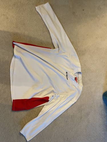 White Used XL CCM  Jersey