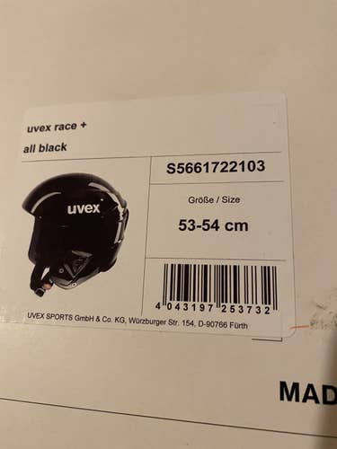 Black Unisex Small / Medium UVEX Helmet FIS Legal
