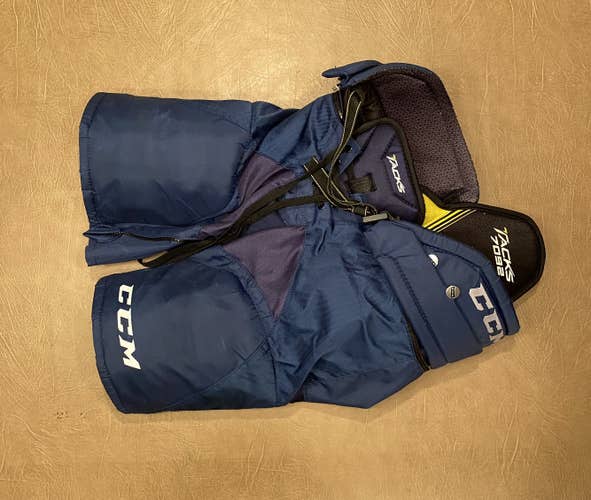 Blue Junior Used Medium CCM Tacks 7092 Hockey Pants