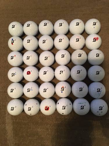 White Used Bridgestone 36 Pack (3 Dozen) Tour B X Balls