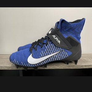 Nike Alpha Menace Elite 2 Flyknit Football Cleats Blue AO3374-402 Mens Size 12