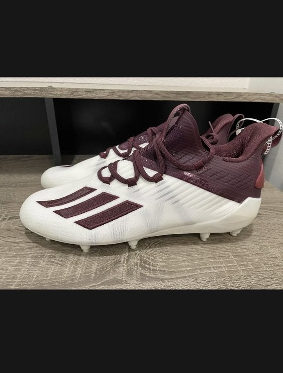 maroon adidas football cleats