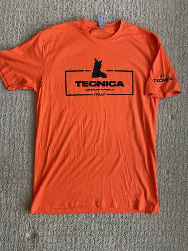 Orange New Adult Men's Large Tecnica Ski Boot T-Shirt - Official Issue