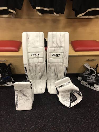 White Senior 35" Regular Pro Stock Ritual GT Goalie Full Set