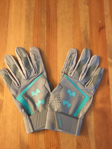 NEW Under Armour Yard Grey/turquoise Batting Gloves Size Adult XL 1316279
