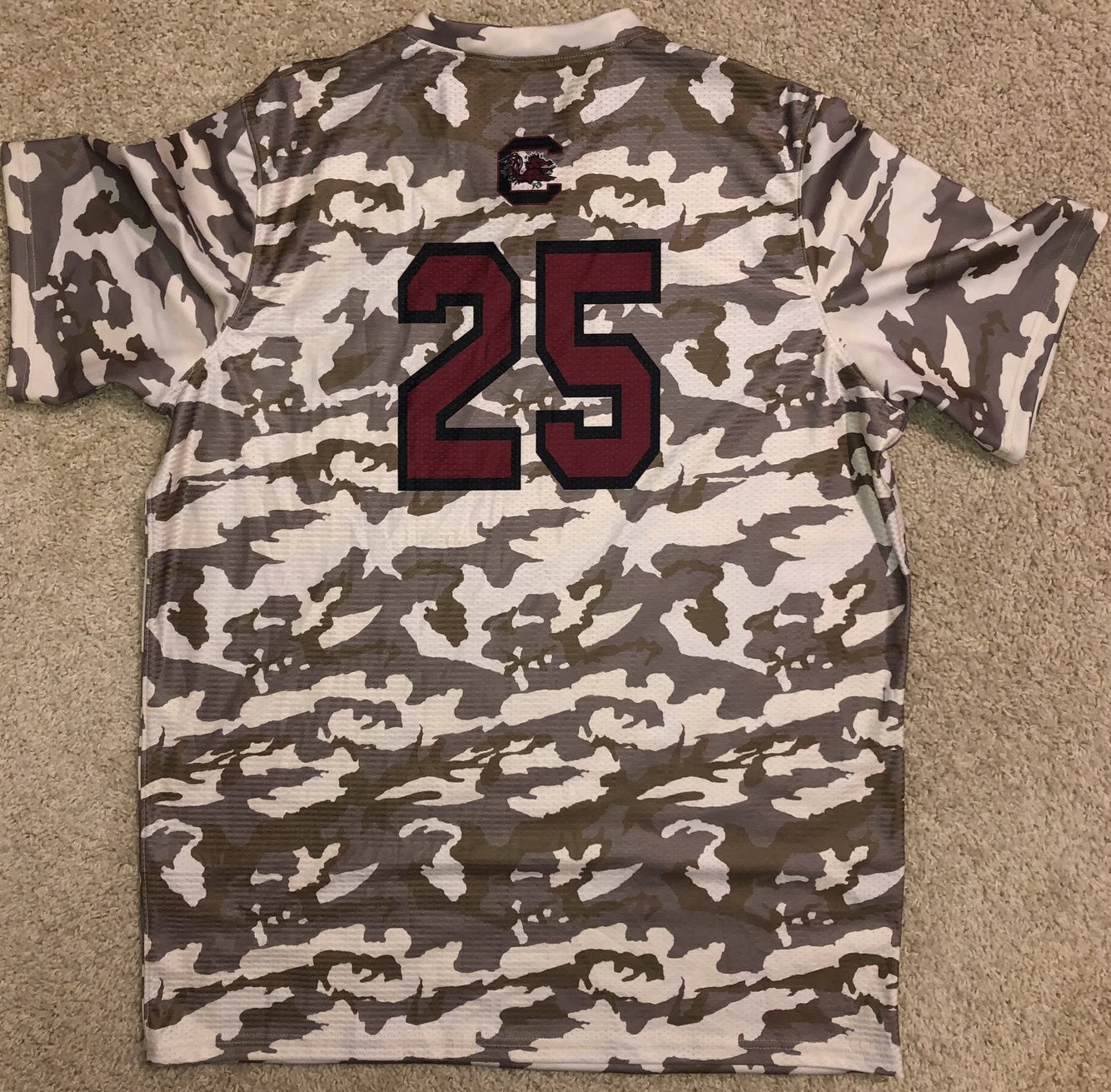 South Carolina Game Cocks Under Armour Camouflage Baseball Game Jersey  Adult XL