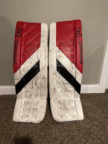 White Senior 34" Warrior  Ritual G4 Goalie Leg Pads