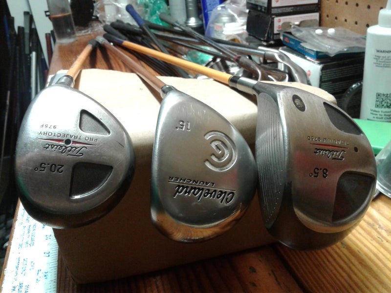 Used Men's Titleist RH 975D Driver Stiff Flex 8.5 Loft with 3W and 5W - Wood Set