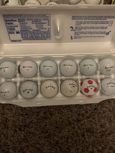 White Used  12 Pack (1 Dozen) Balls