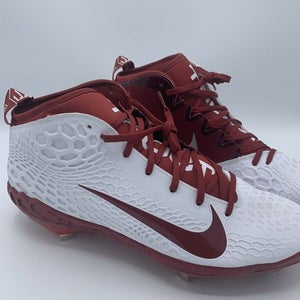 New Nike Force Zoom Trout 5 Men's Pro - Burgundy / White Size 12.5