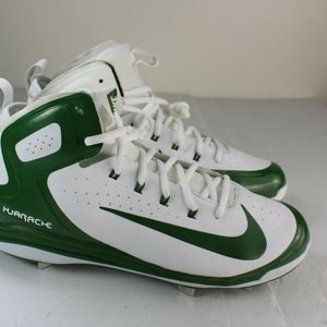 New Mens Nike Air Huarache Elite Metal Baseball Cleats Size 12 Green / White