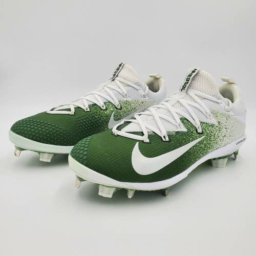 New Nike Lunar Vapor Ultrafly Elite Baseball Cleat White/Green 852686-103 - 12.5