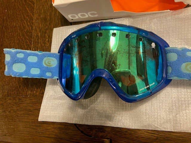 Blue Used Unisex POC IRIS BUG Ski Goggles Small with New Lense