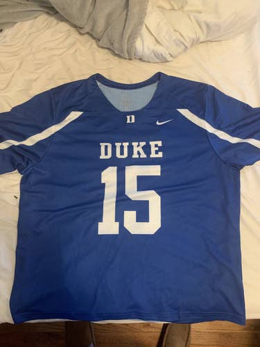 Duke Lacrosse #15 Blue Unisex Large Nike Jersey