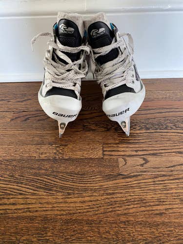 Used Bauer Reactor 4000 Hockey Goalie Skates Regular Width Size 1