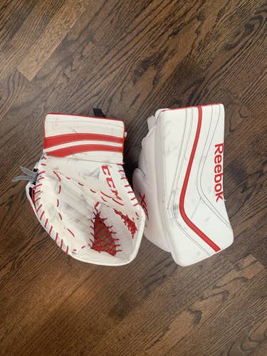 EXCELLENT CONDITION - SET - Intermediate- CCM Extreme Flex 500 Catch Glove & Reebok XLT28 Blocker