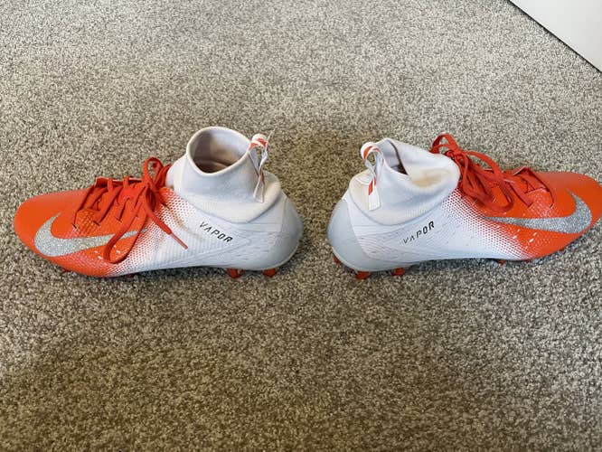 Orange Adult Used Men's Size 13 (Women's 14) Molded Cleats Nike High Top Vapor